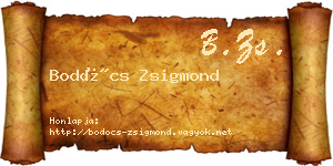 Bodócs Zsigmond névjegykártya
